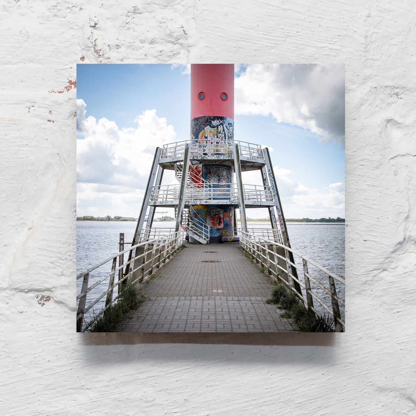 Hamburg/Blankenese auf Holz - Leuchtturm