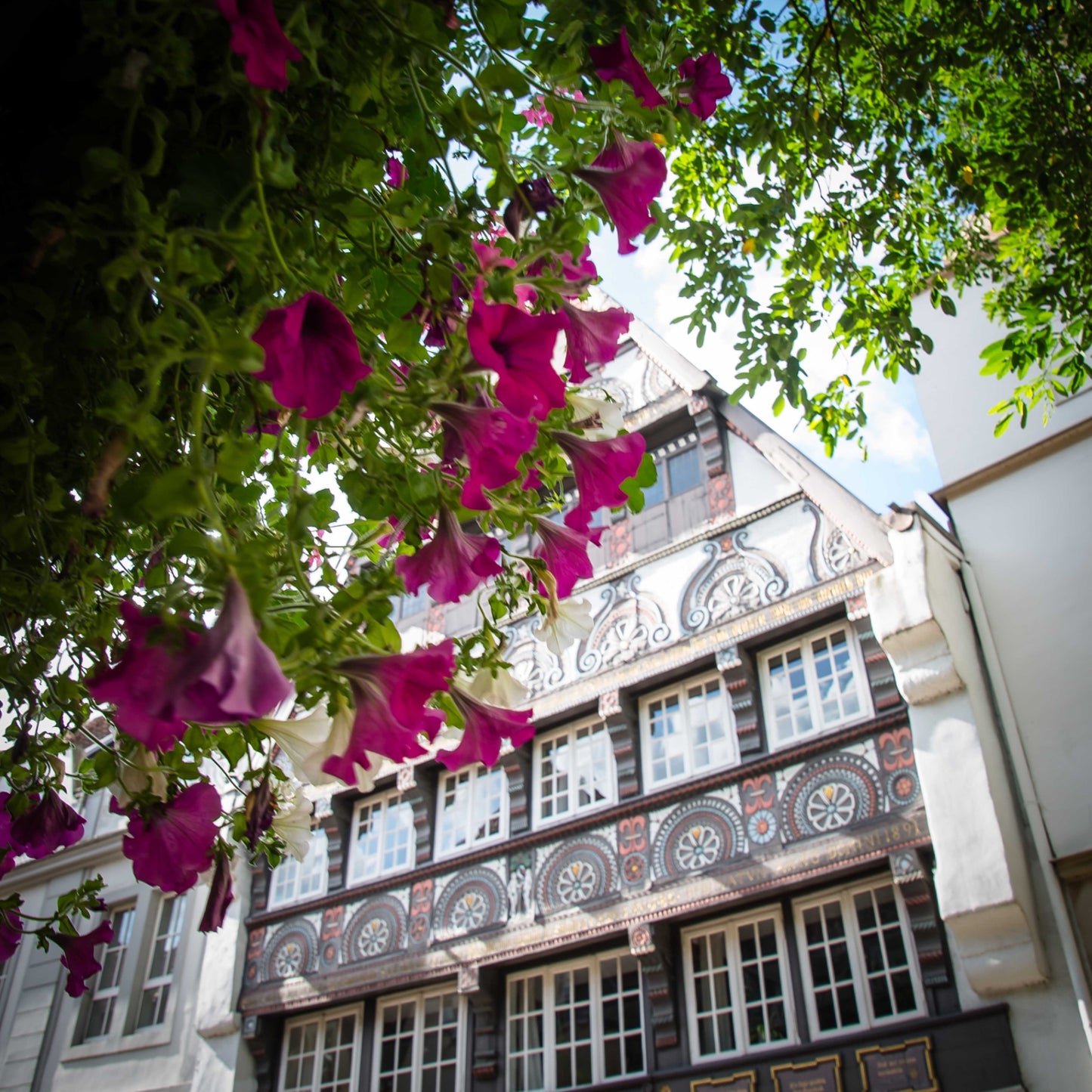 Fachwerk mit Blumen