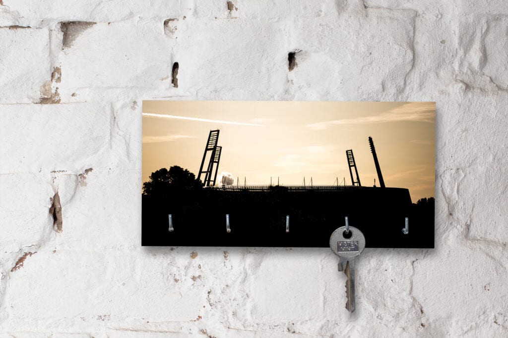 Schlüsselbrett Bremen Sonnenuntergang Weserstadion