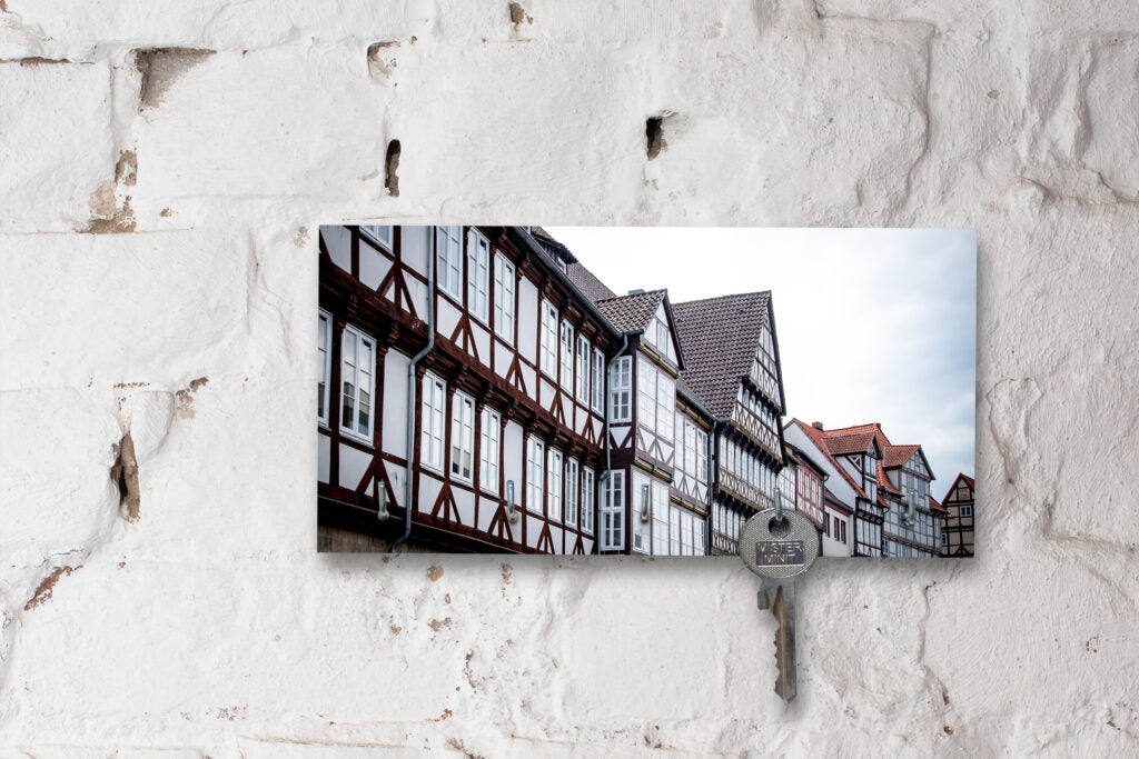 Schlüsselbrett auf Holz - Hannover - Altstadt Dächer