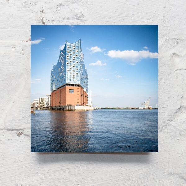 Hamburg auf Holz - Himmelblau