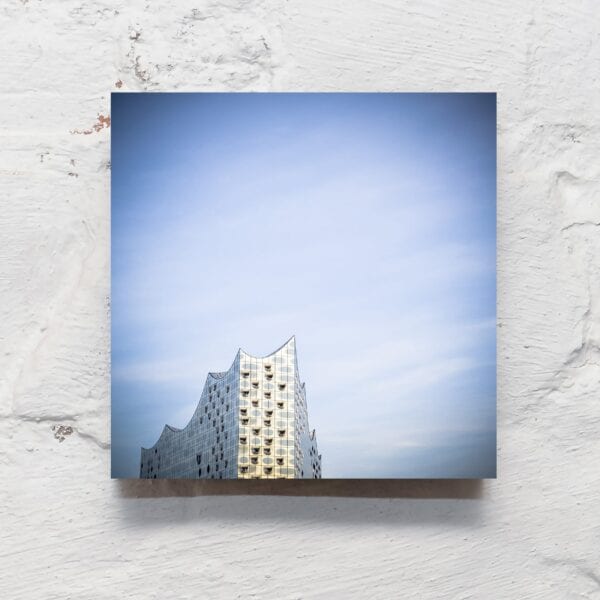 Hamburg auf Holz - Elphi blau