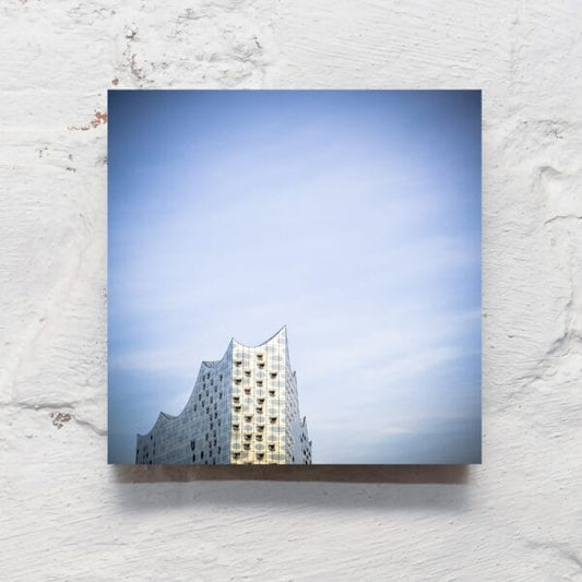 Hamburg auf Holz - Elphi blau