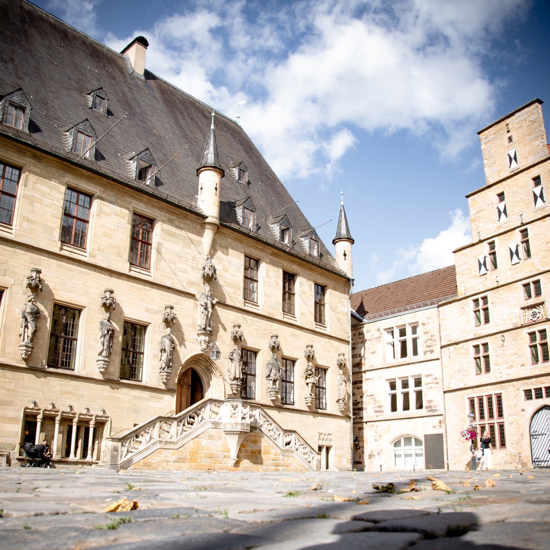 Blick auf das Rathaus des Westfälischen Friedens mit Stadtwaage
