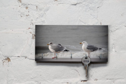Schlüsselbrett auf Holz - Maritim - Stangenmöwen