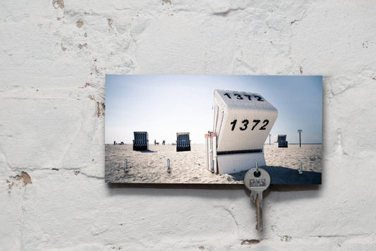 Schlüsselbrett auf Holz - Maritim - Strandkörbe