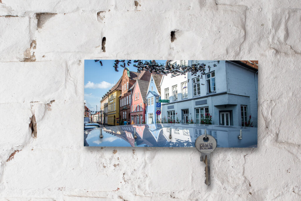 Schlüsselbrett auf Holz - Flensburg - Altstadt Spiegelung