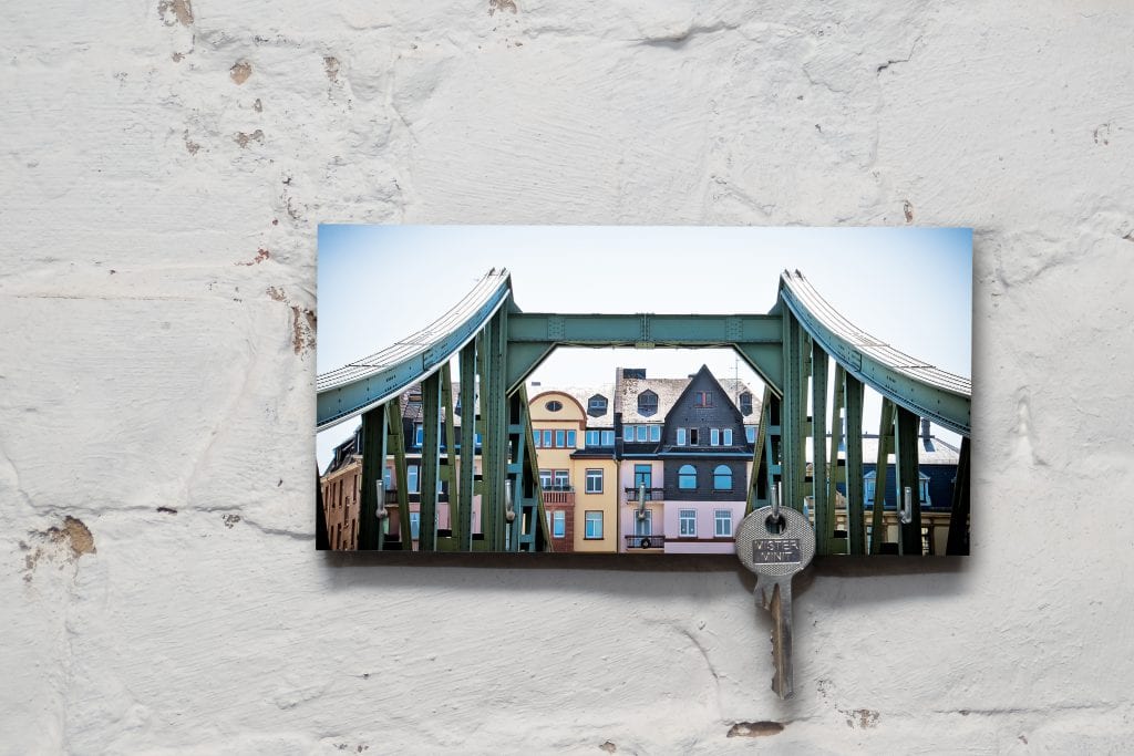 Schlüsselbrett auf Holz - Frankfurt - Eiserner Steg